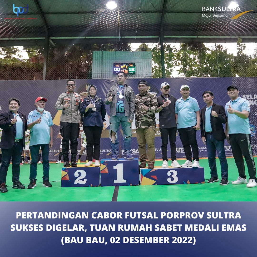 Pertandingan Cabor Futsal Porprov Sultra Sukses Digelar, Tuan Rumah Sabet Medali Emas