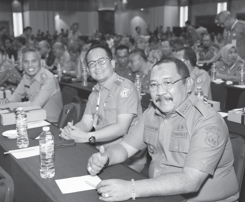 PJ. Burhanuddin saat menghadiri rapat kordinasi nasional Kick Off pelaksanaan Program Penguatan Pemerintah dan Pembangunan Desa (P3PD) tahun 2023 di Hotel Grand Sahid Jaya Jakarta.