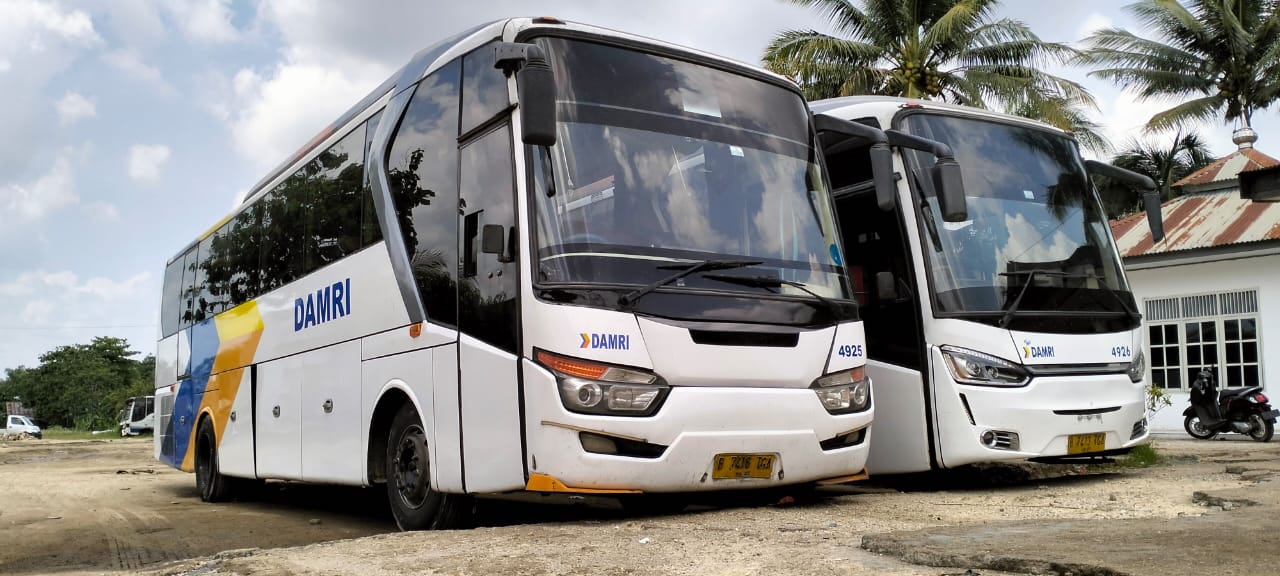 Unit bus besar eksekutif layanan trayek Kendari dan Baubau disiagakan Damri Cabang Kendari, Selasa (2/1/2024) (MUH. ABDI ASMAUL AMRIN / KENDARI POS)