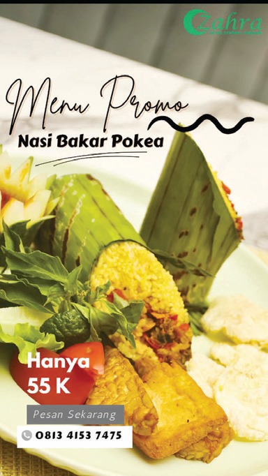 Menu Nasi Bakar Pokea di Hotel Zahra Syariah Kendari. (Hotel Zahra Syariah Kendari)