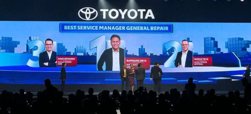 Ranu Setiawan yang merupakan Service Manager Kalla Toyota Kendari berhasil meraih penghargaan sebagai Top 3 Best National Service Manager General Repair. (KALLA TOYOTA FOR KENDARI POS)