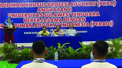Suasana Pendidikan Khusus Profesi Advokat (PKPA) angkatan II. (HUMAS UNSULTRA FOR KENDARI POS)