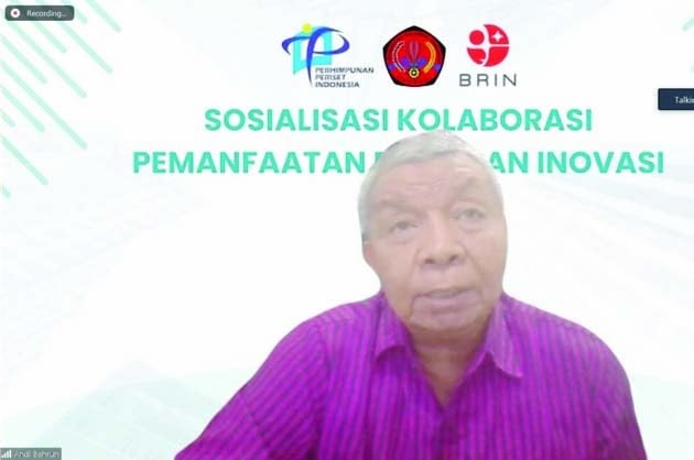 Suasana diskusi kolaborasi pemanfaatan Riset dan Inovasi (Rinov), kegiatan tersebut diselenggarakan secara virtual bekerjasama dengan Perhimpunan Periset Indone)