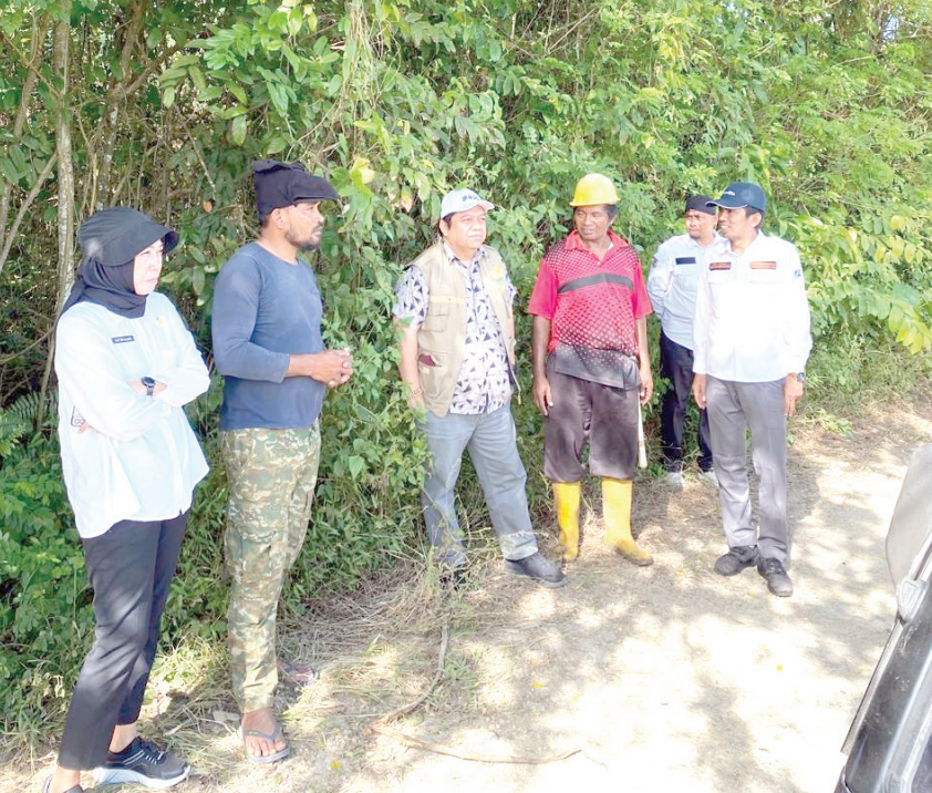 Kepala Distanak Sultra LM. Rusdin Jaya (tiga kiri) menyambangi beberapa wilayah guna memastikan produksi pertanian tetap terjaga memasuki musim kemarau.