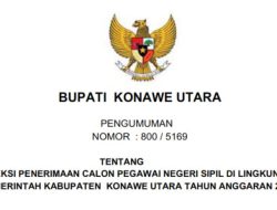 Cek Disini! Pengumuman Seleksi Penerimaan CPNS Konawe Utara 2024