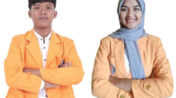 Mahasiswa Jurusan Budidaya Perairan FPIK UHO, Feri Renaldi (kiri) dan Nabila Sidratil (kanan) meraih juara 3 dalam Kompetisi Videografi Edukasi yang digelar di Universitas Negeri Gorontalo, baru-baru ini.(IST)