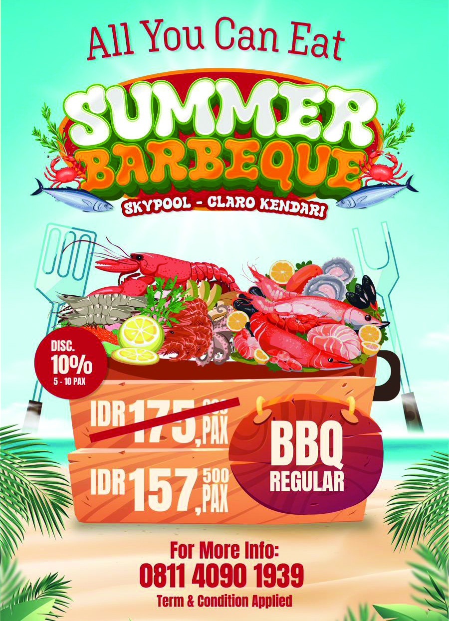 Flayer Summer Barbeque Claro Kendari.