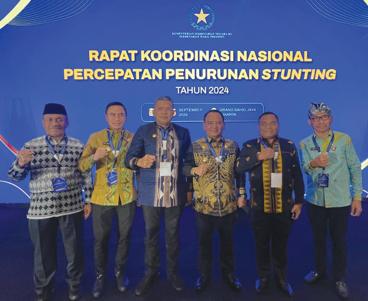 STUNTING : Pj Gubernur Sultra, Andap Budhi Revianto menghadiri Rakornas Percepatan Penurunan Stunting yang dibuka langsung oleh Wakil Presiden, Ma'ruf Amin, di Jakarta beberapa waktu lalu. (PEMPROV SULTRA FOR KENDARI POS)