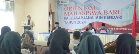 Suasana orientasi bagi mahasiswa baru (Maba) IAIN Kendari tahun akademik 2024/2025. (Humas IAIN Kendari)