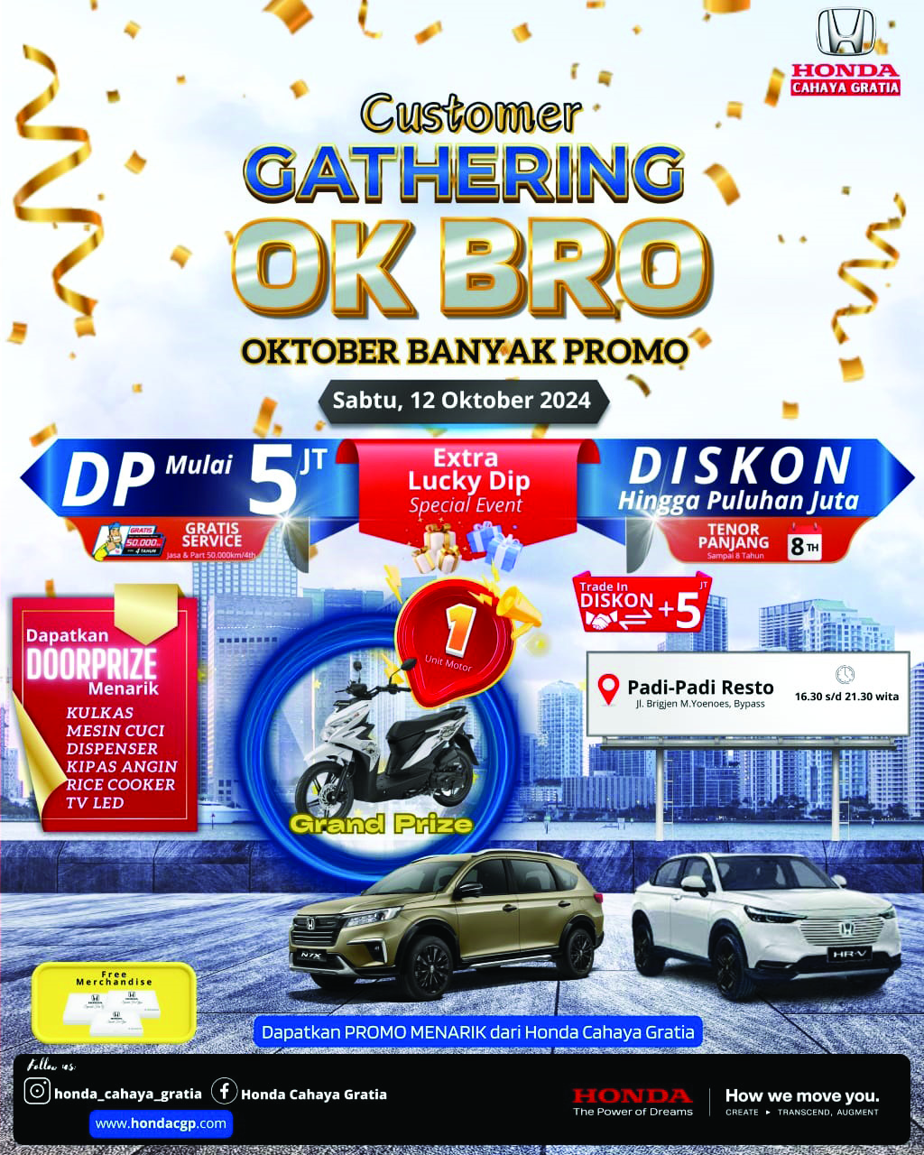 Pamflet customer gathering PT Honda Cahaya Gratia Pratama Kendari. (PT HCGP Kendari)