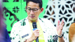 Menteri Pariwisata dan Ekonomi Kreatif (Menparekraf) RI Sandiaga Salahuddin Uno dalam sesi dialog bertema “Bincang Sante & Dinner Menparekraf Sandi Uno bersama Pegiat Parekraf Sulawesi Tenggara, di Kendari, beberapa Waktu lalu. (IST)