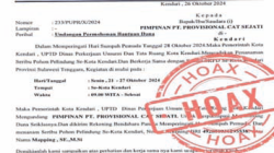 SURAT PERMINTAAN SUMBANGAN : Kutipan surat permintaan sumbangan kepada masyarakat. Surat tersebut dinyatakan hoax oleh Pemkot Kendari. (AGUS SETIAWAN/KENDARI POS)