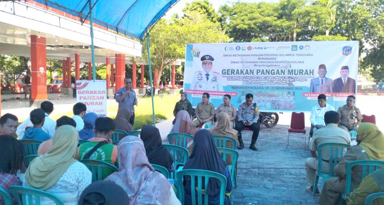 Suasana Gerakan Pangan Murah (GPM) di Kabupaten Kolaka yang diinisiasi oleh Pemprov Sultra melalui Dinas Ketahanan Pangan Sultra