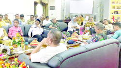 FINALISASI TAHAPAN : Rapat bersama Forkopimda yang digagas Pj Wali Kota Baubau, H. Muh. Rasman Manafi, untuk membahas isu strategis menjelang hari pemilihan kepala daerah.