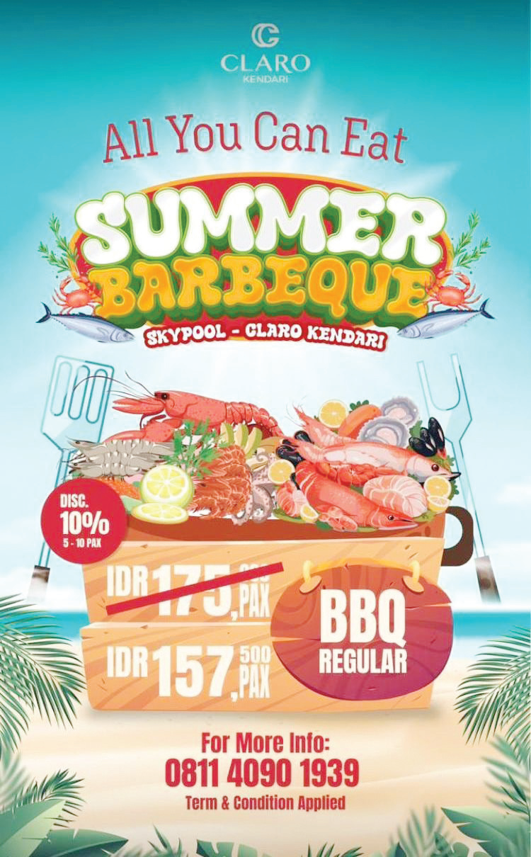 Paket All You Can Eat Summer Barbeque hanya di Claro Kendari.