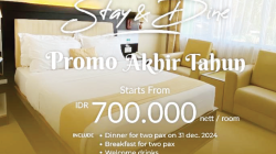 Pamflet promo akhir tahun Hotel Zahra Syariah Kendari.