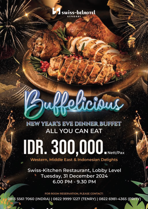 Pamflet Buffelicious, New Year’s Eve Dinner Buffet